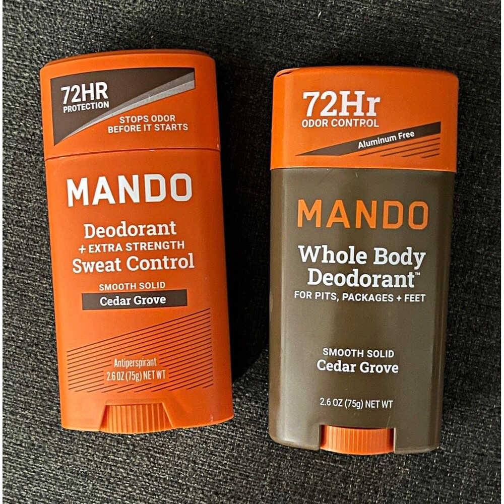Mando  Cedar Grove 2.6 oz Aluminum-Free Vegan bundle deodorant &whole body deo